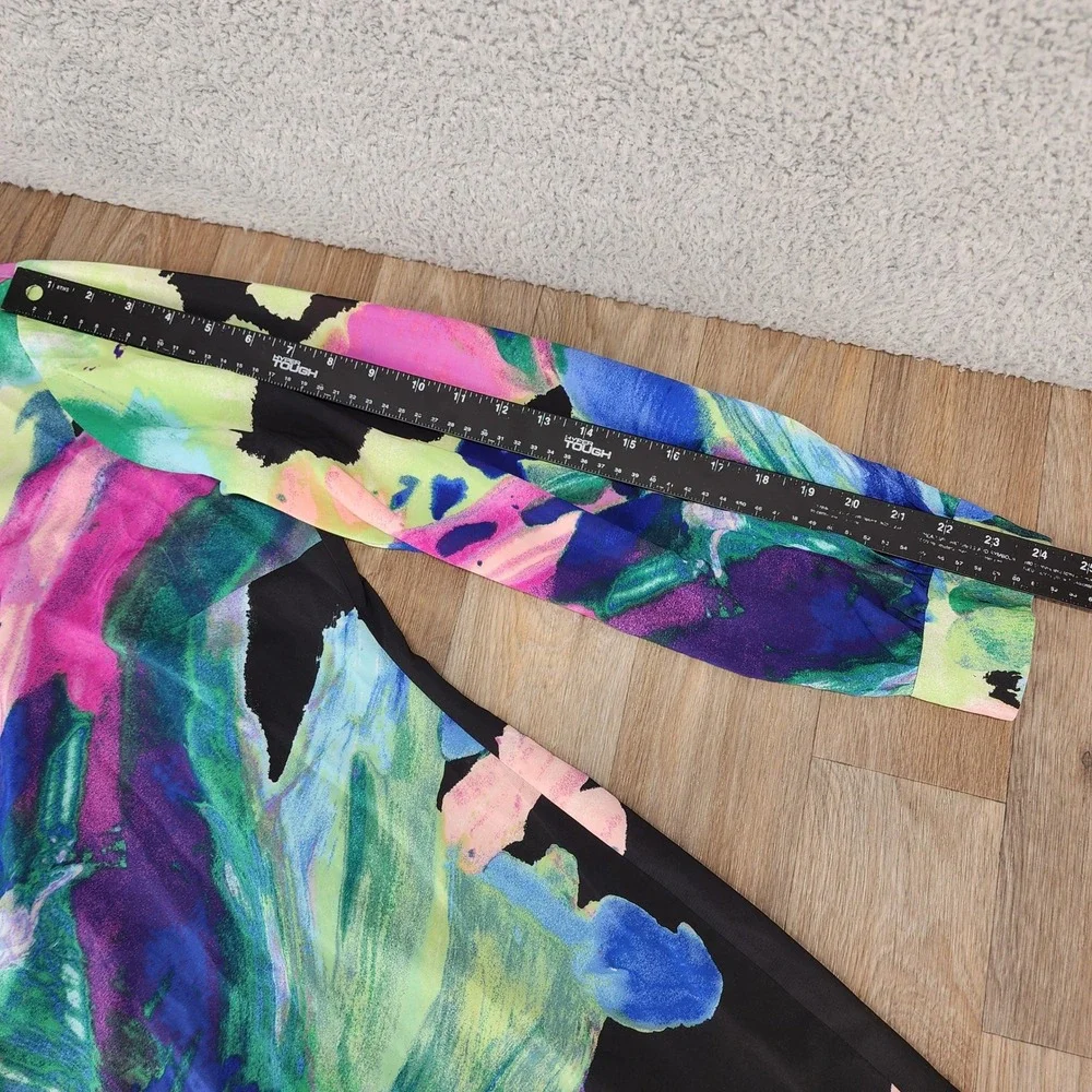Donna Ricco Size 10 Floral Print Dress Long Sleeve Colorful‎ Party Cocktail - Picture 15 of 16